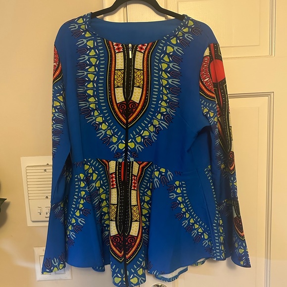 Long sleeve ankara African print peplum top! Excellent condition! - Picture 5 of 5